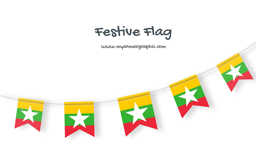 Myanmar Festive Flag