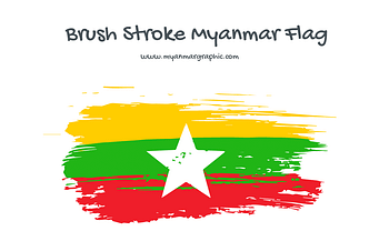 Brush Stroke Myanmar Flag