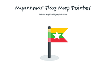 Myanmar Flag Map Pointer