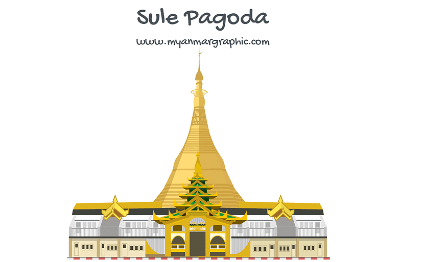 Sule Pagoda Illustration