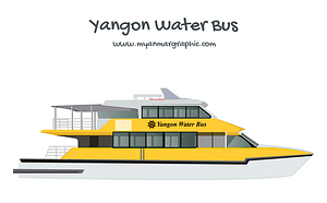 Yangon Water Bus Vector