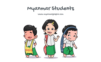 Myanmar (Burma) Students Vector
