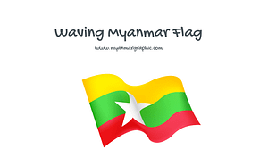 Waving Myanmar (Burma) Flag Vector Version 3