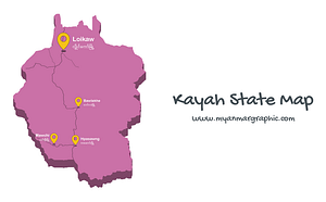 Kayah State Map, Myanmar
