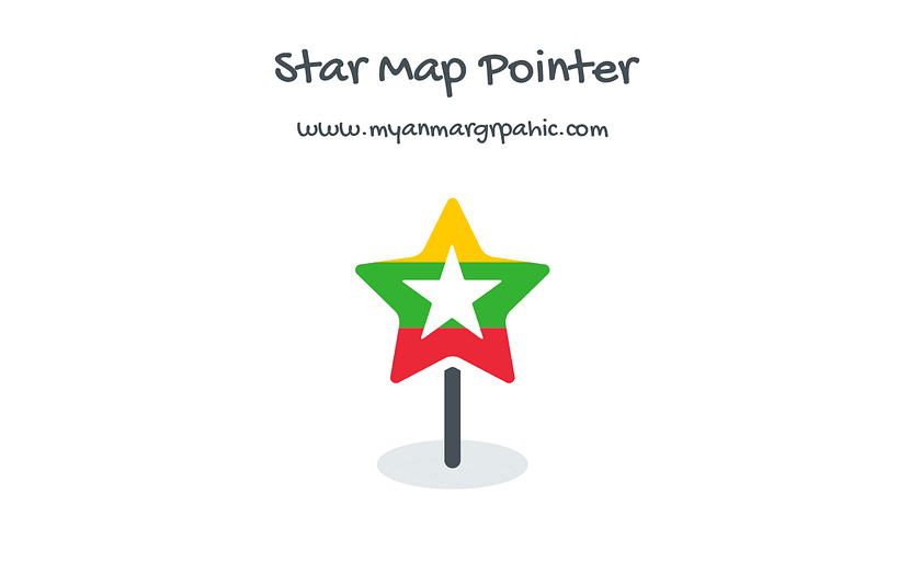 Star Map Point with Myanmar Flag